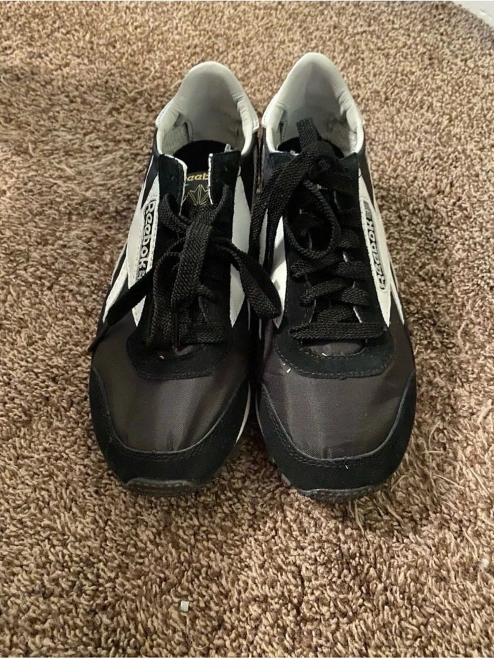 Reebok Women AZ Black and White Retro Runner Sneakers
